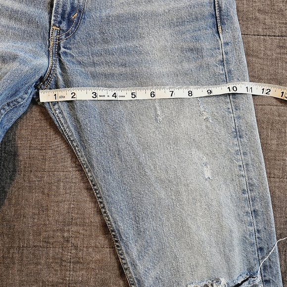 Levis | 505C Orange Tab Cropped Distressed Straight Leg Jeans Heat Stroke Sz 4 - Picture 10 of 15